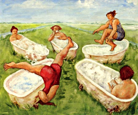 Vrouwen in bad | 2005 acryl 60 x 70 cm 